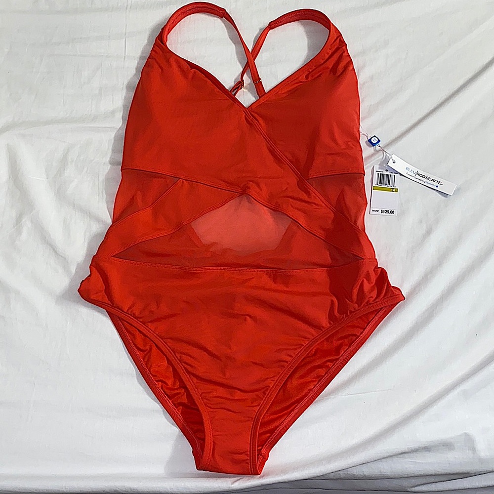 One Piece Cross Back Swimsuit Coral Coast